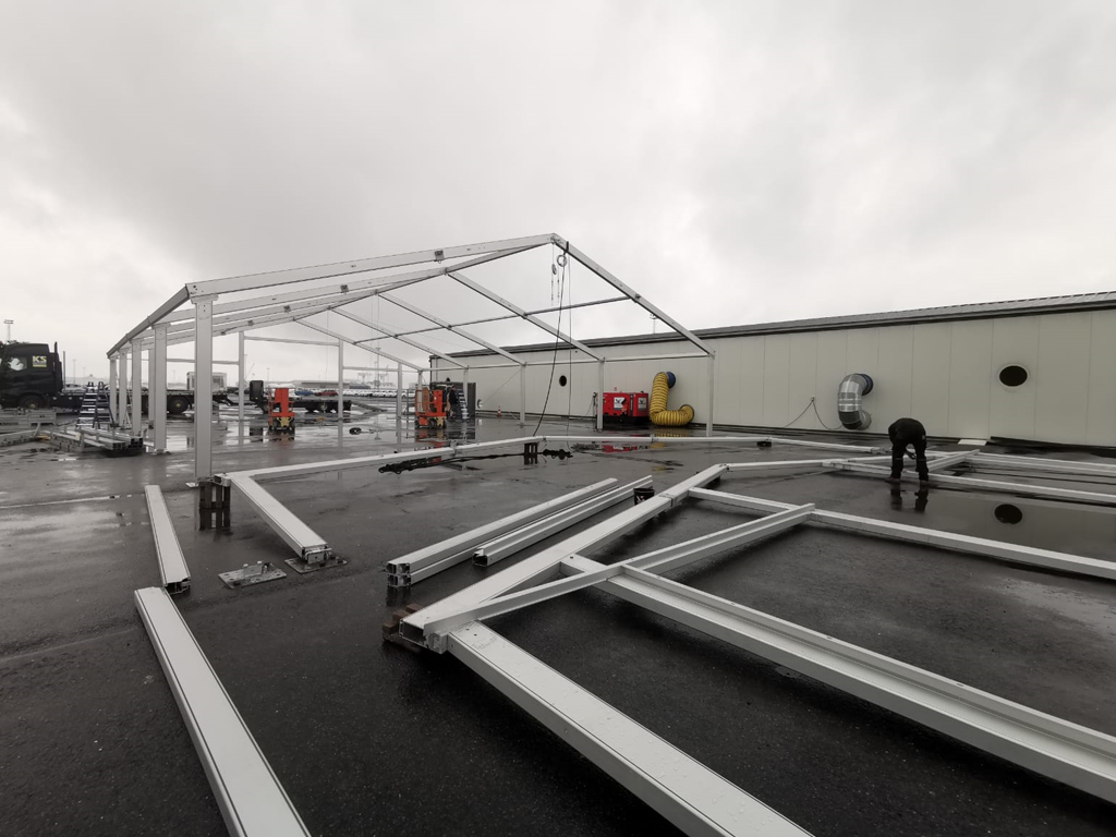 Opslagtent Tentconstructie EWS Antwerpen - Kontent Structures