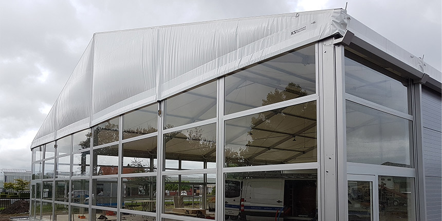 Van Essen Autobedrijf - Tijdelijke garage - Kontent Structures
