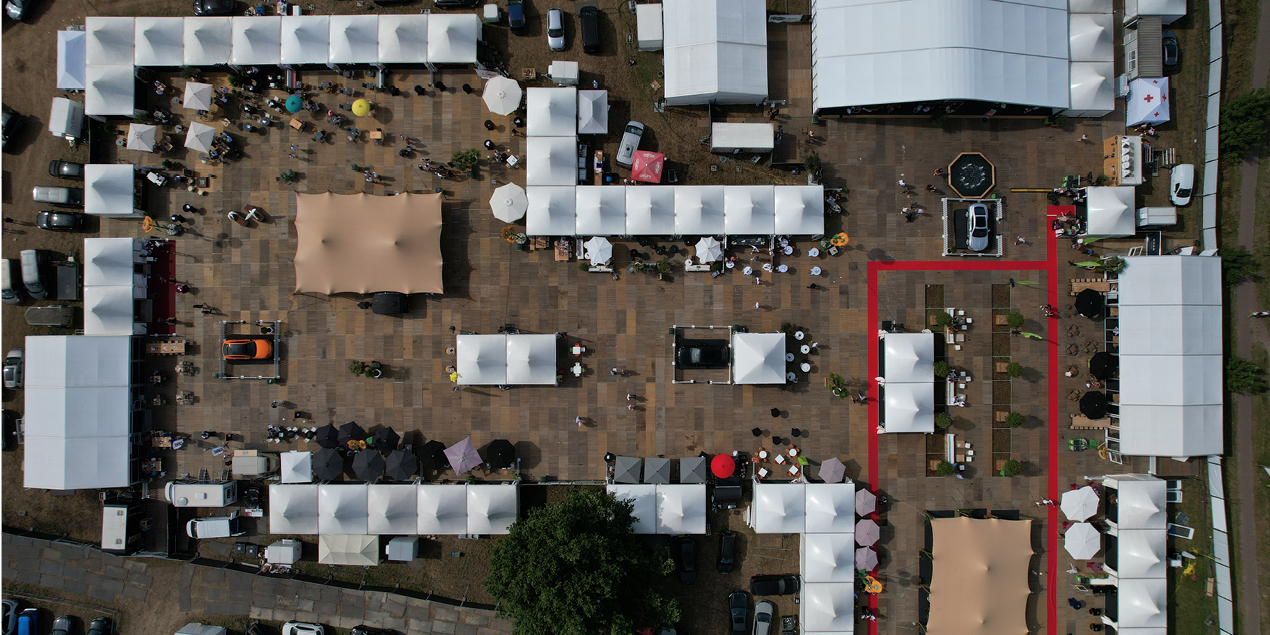 Wezel Culinair Festival van boven - evenementen terrein - Kontent Structures